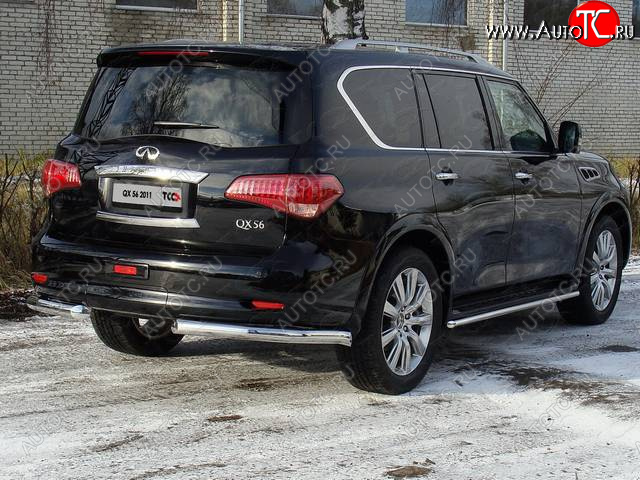 30 999 р. Защита задняя (уголки, нержавейка 76,1 мм) ТСС Тюнинг INFINITI QX56 Z62 (2010-2013)  с доставкой в г. Набережные‑Челны