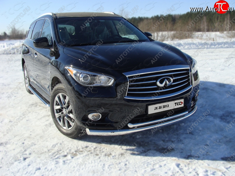 27 999 р. Защита переднего бампера нижняя d76,1*50,8 мм ТСС Тюнинг  INFINITI QX60  L50 (2013-2016) дорестайлинг (нержавейка)  с доставкой в г. Набережные‑Челны