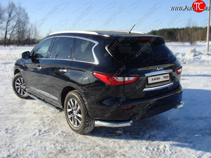 23 999 р. Защита задняя (уголки, нержавейка 76,1 мм) ТСС Тюнинг  INFINITI QX60  L50 (2013-2016) дорестайлинг  с доставкой в г. Набережные‑Челны