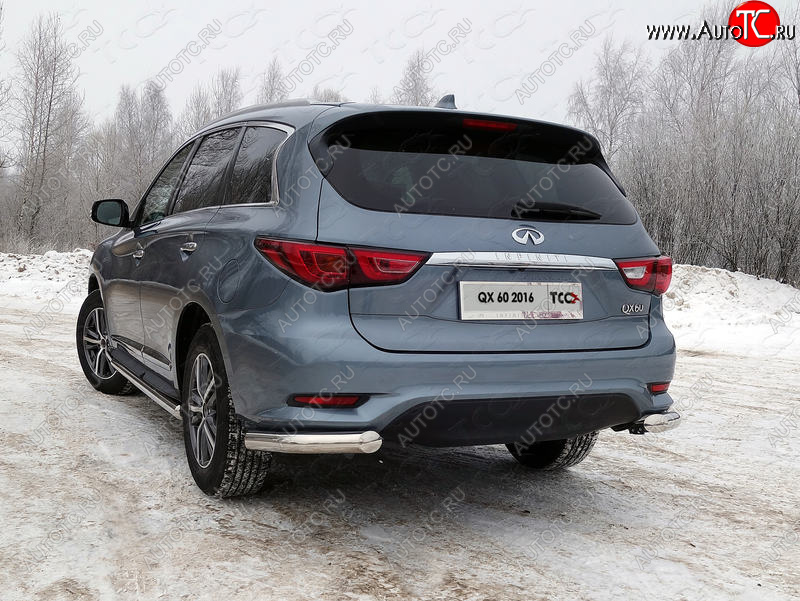 24 949 р. Защита задняя (уголки, нержавейка 76,1 мм) ТСС Тюнинг  INFINITI QX60  L50 (2016-2021) рестайлинг  с доставкой в г. Набережные‑Челны