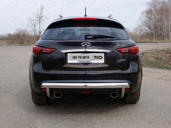 Защита задняя (центральная, нержавейка d75*42 мм) ТСС Тюнинг INFINITI (Инфинити) QX70 (КуХ70)  S51 (2013-2020) S51  (центральная)