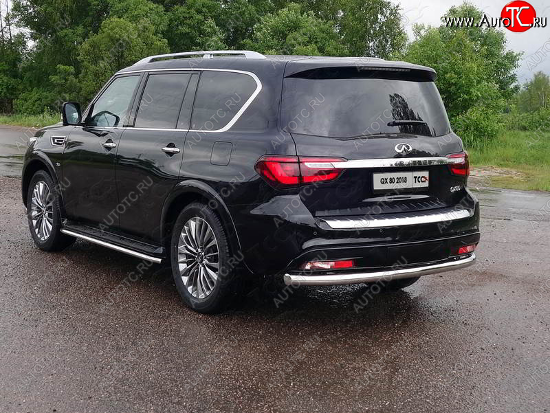 24 949 р. Защита задняя (нержавейка 76,1 мм) ТСС Тюнинг  INFINITI QX80  Z62 (2018-2024) 2-ой рестайлинг  с доставкой в г. Набережные‑Челны