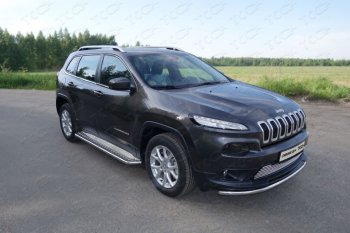 Защита переднего бампера нижняя d60,3 мм ТСС Тюнинг Jeep Cherokee KL дорестайлинг (2014-2017) ()