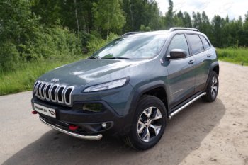 Защита переднего бампера (Trailhawk, d60,3 мм) ТСС Тюнинг Jeep Cherokee KL дорестайлинг (2014-2017) ()