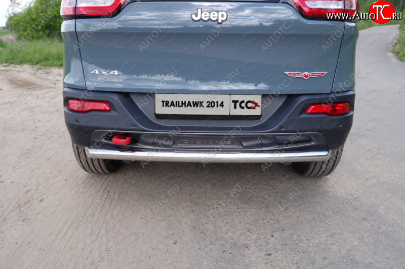 16 899 р. Защита задняя (Trailhawk, нержавейка 60,3 мм) ТСС Тюнинг Jeep Cherokee KL дорестайлинг (2014-2017)  с доставкой в г. Набережные‑Челны