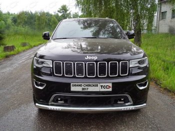 Защита переднего бампера нижняя с ДХО 76,1 мм ТСС Тюнинг Jeep (Джип) Grand Cherokee (Гран)  WK2 (2017-2022) WK2 2-ой рестайлинг ()