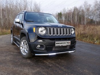 Защита переднего бампера нижняя с ДХО 60,3 мм ТСС Тюнинг Jeep (Джип) Renegade (Ренегад) (2015-2025) ()