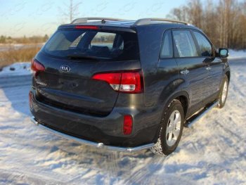 Защита заднего бампера (уголки, d60,3 мм) TCC KIA (КИА) Sorento (соренто)  UM/Prime (2014-2018) UM/Prime дорестайлинг