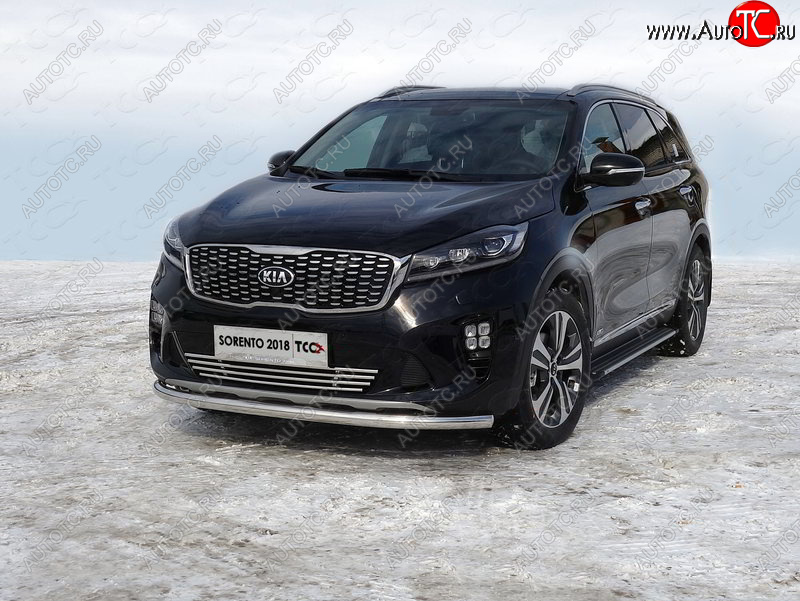 18 699 р. Защита переднего бампера нижняя d60,3 мм ТСС Тюнинг  KIA Sorento  UM/Prime (2018-2020) рестайлинг (нержавейка)  с доставкой в г. Набережные‑Челны