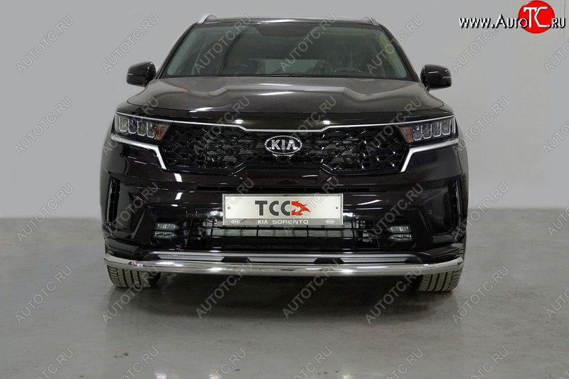 21 599 р. Защита переднего бампера нижняя d60,3 мм ТСС Тюнинг KIA Sorento MQ4 (2020-2022) (нержавейка)  с доставкой в г. Набережные‑Челны