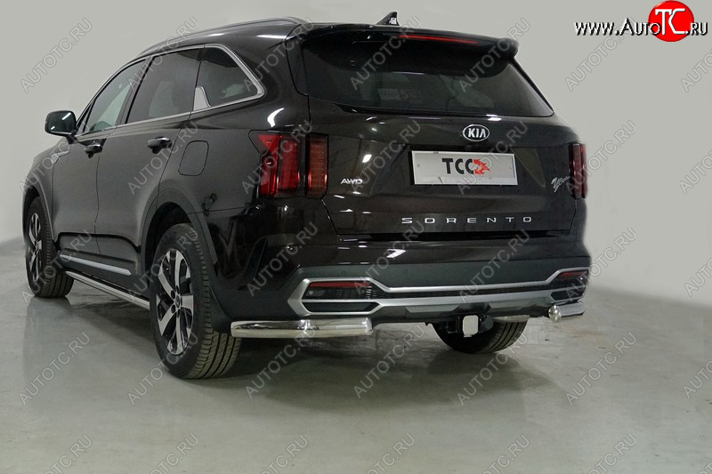 24 999 р. Защита задняя (уголки овальные, 75х42 мм) ТСС Тюнинг  KIA Sorento  MQ4 (2020-2022) (уголки овальные)  с доставкой в г. Набережные‑Челны