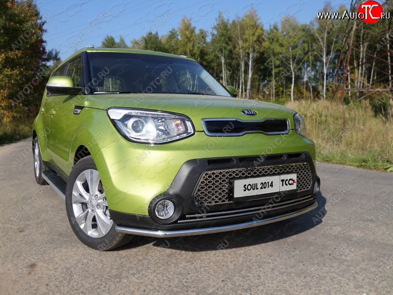 18 699 р. Защита переднего бампера нижняя d42,4 мм ТСС Тюнинг KIA Soul PS дорестайлинг (2014-2016) (нержавейка)  с доставкой в г. Набережные‑Челны