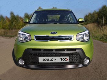 Нижняя декоративная вставка в бампер ТСС Тюнинг KIA (КИА) Soul (Сол)  PS (2014-2016) PS дорестайлинг ()