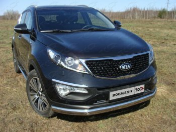 Защита переднего бампера нижняя овальная 75х42 мм ТСС Тюнинг KIA (КИА) Sportage (Спортаж)  3 SL (2014-2016) 3 SL рестайлинг ()