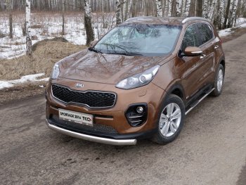 Защита переднего бампера нижняя овальная 75х42 мм ТСС Тюнинг KIA (КИА) Sportage (Спортаж)  4 QL (2016-2018) 4 QL дорестайлинг ()