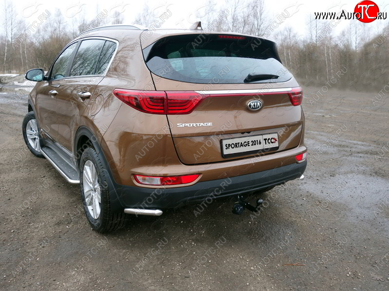 12 299 р. Защита заднего бампера (уголки, d42,4 мм) TCC  KIA Sportage  4 QL (2016-2018) дорестайлинг  с доставкой в г. Набережные‑Челны