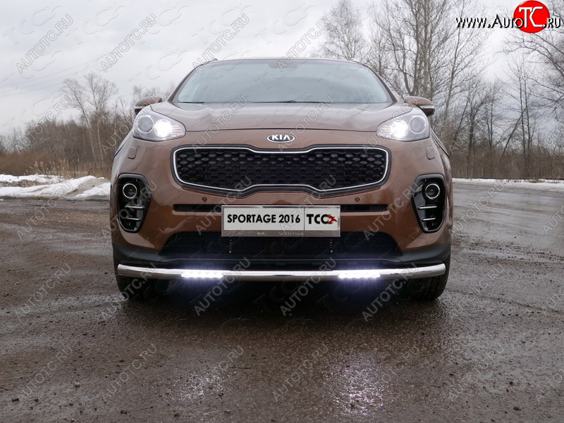 38 949 р. Защита переднего бампера нижняя с ДХО 60,3 мм ТСС Тюнинг  KIA Sportage  4 QL (2016-2018) дорестайлинг (нержавейка)  с доставкой в г. Набережные‑Челны