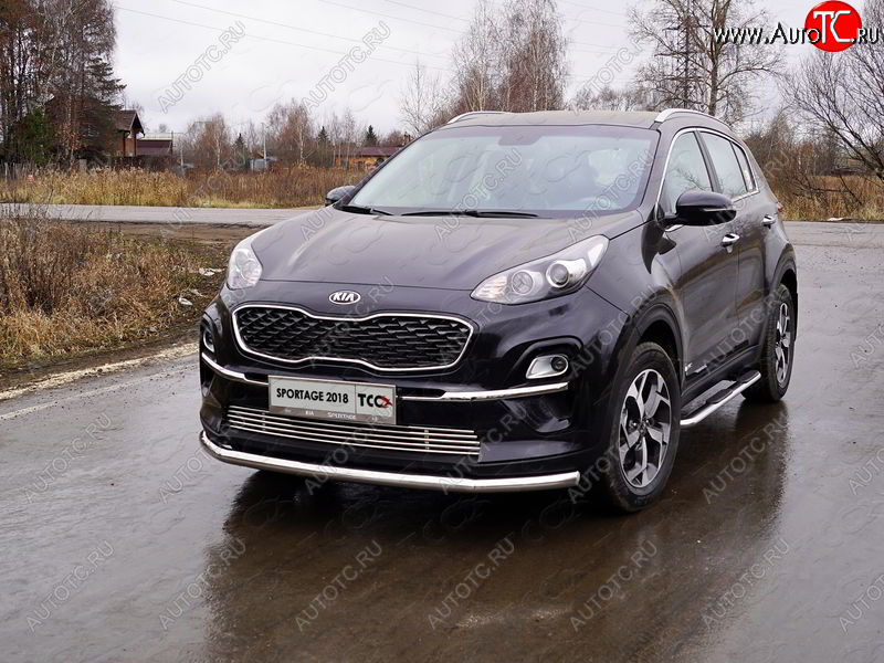 19 999 р. Защита переднего бампера нижняя d60,3 мм ТСС Тюнинг  KIA Sportage  4 QL (2018-2022) рестайлинг (нержавейка)  с доставкой в г. Набережные‑Челны