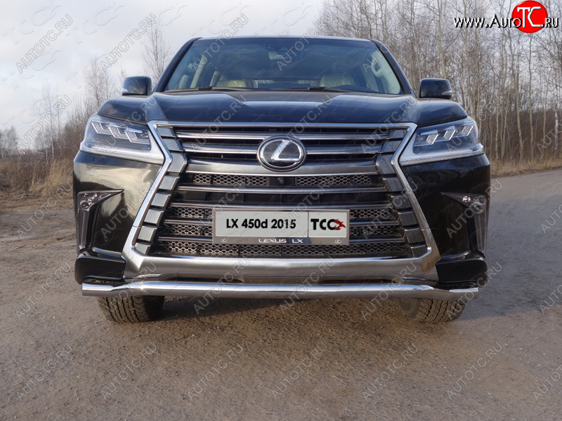 26 499 р. Защита переднего бампера нижняя d60,3 мм ТСС Тюнинг Lexus LX570 J200 2-ой рестайлинг (2015-2022) (нержавейка)  с доставкой в г. Набережные‑Челны