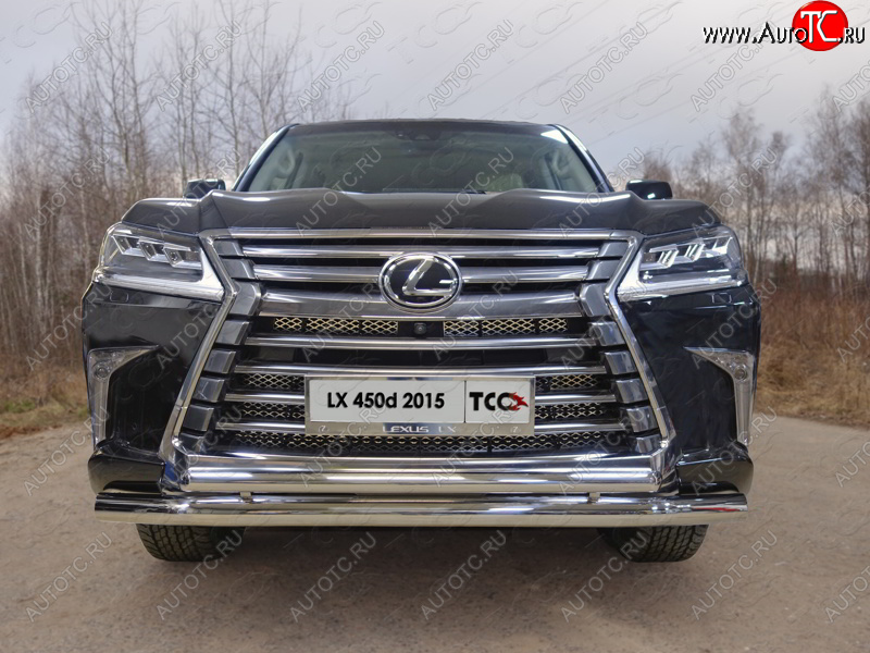 36 999 р. Защита передняя нижняя двойная 76,1*50,8 мм кроме F-Sport Тюнинг Lexus LX570 J200 2-ой рестайлинг (2015-2022) (нержавейка)  с доставкой в г. Набережные‑Челны