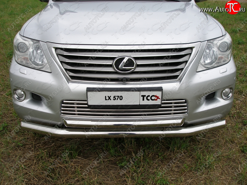 32 749 р. Защита переднего бампера нижняя d76,1*60,3 мм ТСС Тюнинг Lexus LX570 J200 дорестайлинг (2007-2012) (нержавейка)  с доставкой в г. Набережные‑Челны