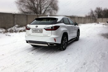 Защита задняя центральная овальная нержавейка75*42 мм, кроме F-Sport ТСС Тюнинг Lexus RX450H AL10 дорестайлинг (2009-2012)