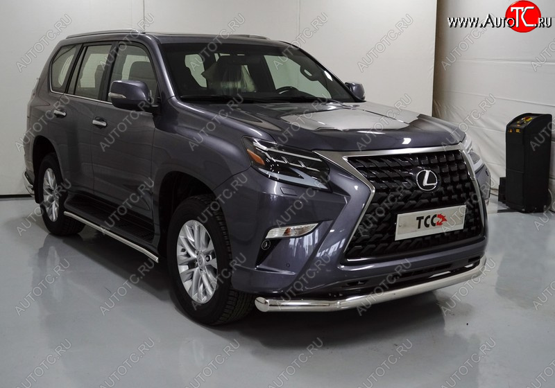 32 749 р. Защита переднего бампера нижняя 76,1 мм ТСС тюнинг  Lexus GX460  J150 (2019-2022) 2-ой рестайлинг (нержавейка)  с доставкой в г. Набережные‑Челны