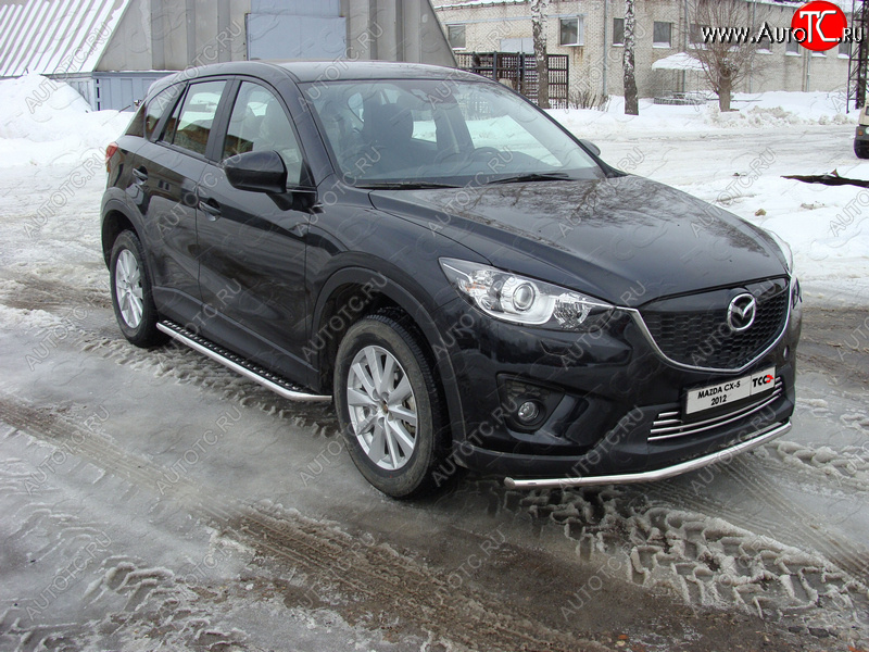 15 549 р. Защита переднего бампера нижняя d42,4 мм ТСС Тюнинг Mazda CX-5 KE дорестайлинг (2011-2014) (нержавейка)  с доставкой в г. Набережные‑Челны