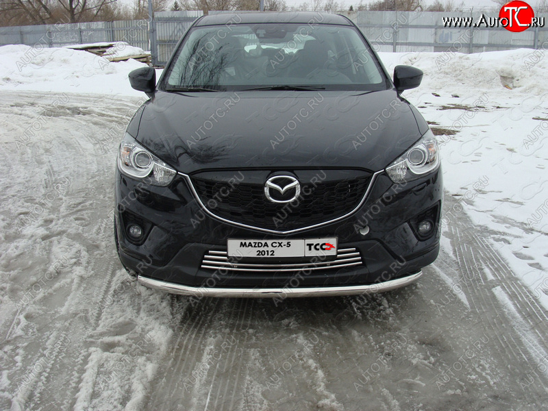 18 699 р. Защита переднего бампера нижняя d60,3 мм ТСС Тюнинг Mazda CX-5 KE дорестайлинг (2011-2014) (нержавейка)  с доставкой в г. Набережные‑Челны