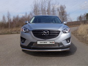 Защита переднего бампера нижняя d60,3 мм ТСС Тюнинг Mazda CX-5 KE рестайлинг (2015-2017) ()