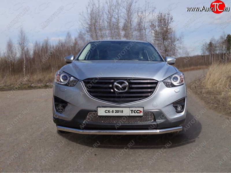 18 699 р. Защита переднего бампера нижняя d60,3 мм ТСС Тюнинг Mazda CX-5 KE рестайлинг (2015-2017) (нержавейка)  с доставкой в г. Набережные‑Челны