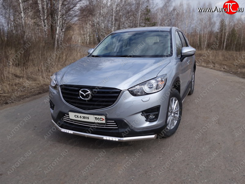 7 699 р. Декоративная вставка переднего бампера ТСС Тюнинг  Mazda CX-5  KE (2015-2017) рестайлинг (d 16 мм)  с доставкой в г. Набережные‑Челны