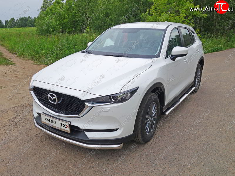 18 699 р. Защита переднего бампера нижняя d60,3 мм ТСС Тюнинг Mazda CX-5 KF (2016-2025) (нержавейка)  с доставкой в г. Набережные‑Челны