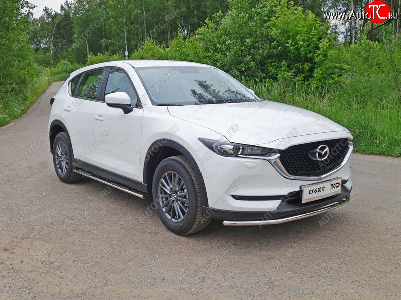 15 549 р. Защита переднего бампера нижняя d42,4 мм ТСС Тюнинг Mazda CX-5 KF (2016-2025) (нержавейка)  с доставкой в г. Набережные‑Челны