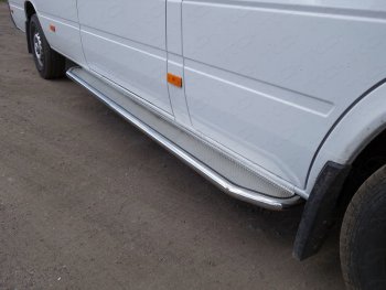 31 999 р. Порог с площадкой d42,4 мм ТСС Тюнинг  Mercedes-Benz Sprinter  W906 (2014-2018) рестайлинг (нержавейка лист)  с доставкой в г. Набережные‑Челны. Увеличить фотографию 1