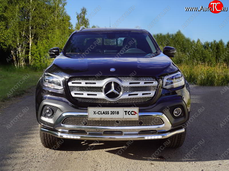 33 999 р. Защита переднего бампера нижняя с ДХО 60,3 мм ТСС Тюнинг  Mercedes-Benz X class  W470 (2017-2020) (нержавейка)  с доставкой в г. Набережные‑Челны