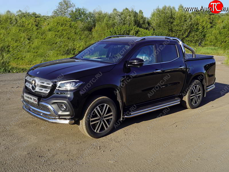 24 949 р. Защита переднего бампера нижняя 76,1 мм ТСС Тюнинг  Mercedes-Benz X class  W470 (2017-2020) (нержавейка)  с доставкой в г. Набережные‑Челны