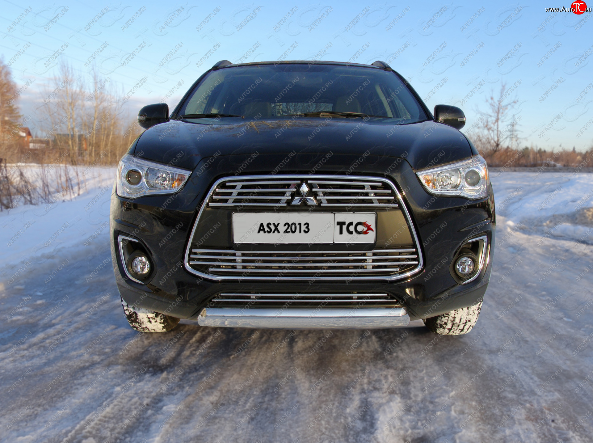 12 999 р. Защита переднего бампера нижняя овальная 75*42 мм ТСС Тюнинг  Mitsubishi ASX (2013-2016) 1-ый рестайлинг (нержавейка)  с доставкой в г. Набережные‑Челны