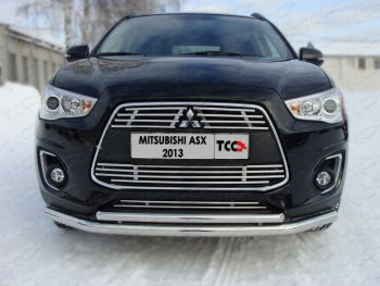 Верхняя декоративная вставка решетки радиатора ТСС Тюнинг Mitsubishi ASX 1-ый рестайлинг (2013-2016) ()