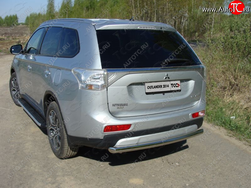 16 899 р. Защита задняя (центральная нержавейка 60,3 мм) ТСС Тюнинг  Mitsubishi Outlander  GF (2014-2016) 1-ый рестайлинг  с доставкой в г. Набережные‑Челны