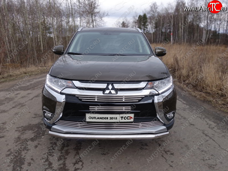 15 549 р. Защита передняя нижняя короткая 60,3 мм ТСС Тюнинг Mitsubishi Outlander GF 2-ой рестайлинг (2015-2018) (нержавейка)  с доставкой в г. Набережные‑Челны