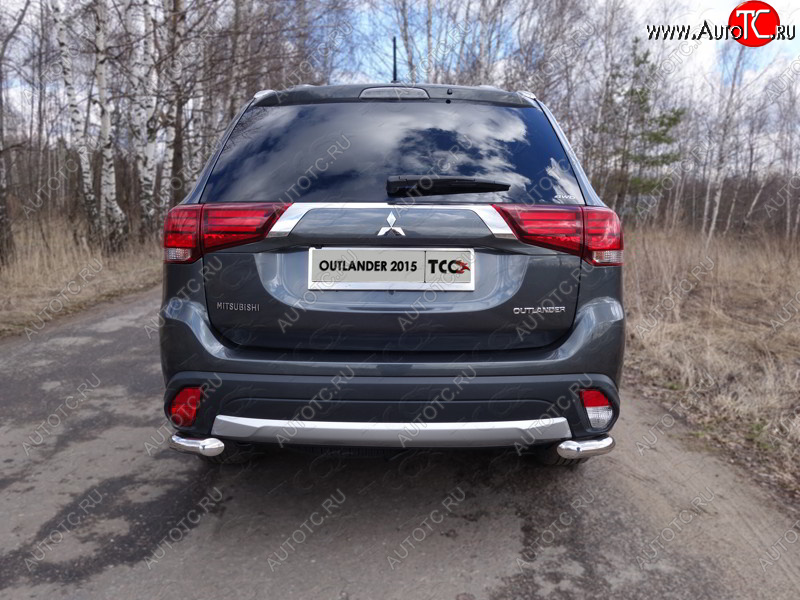 22 999 р. Защита заднего бампера (уголки, d60,3 мм) TCC Mitsubishi Outlander GF 2-ой рестайлинг (2015-2018)  с доставкой в г. Набережные‑Челны