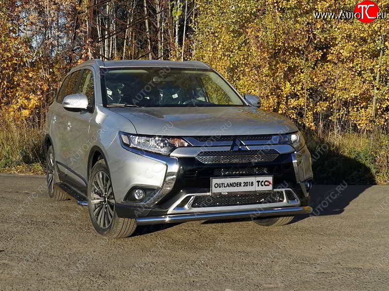 17 999 р. Защита переднего бампера нижняя d60,3 мм ТСС Тюнинг  Mitsubishi Outlander  GF (2018-2022) 3-ий рестайлинг (нержавейка)  с доставкой в г. Набережные‑Челны