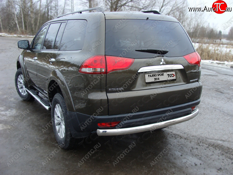 23 599 р. Защита задняя (центральная овальная 75х42 мм) ТСС Тюнинг  Mitsubishi Pajero Sport  PB (2013-2017) рестайлинг  с доставкой в г. Набережные‑Челны