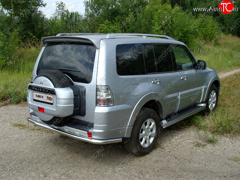 22 999 р. Защита задняя (центральная нержавейка 60,3 мм) ТСС Тюнинг  Mitsubishi Pajero  4 V80 (2011-2014) 3 дв. 1-ый рестайлинг  с доставкой в г. Набережные‑Челны