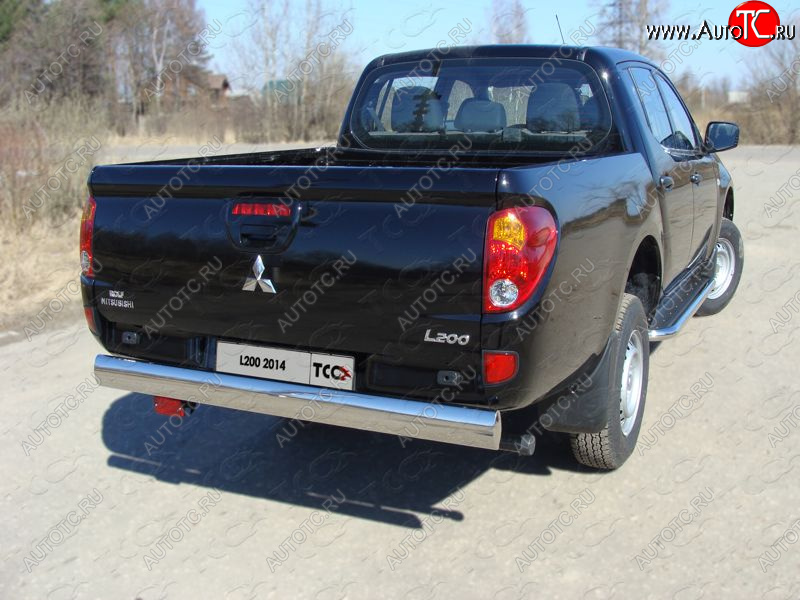 13 299 р. Защита задняя (центральная 120х60 мм) ТСС Тюнинг  Mitsubishi L200  4 (2013-2016)  рестайлинг (центральная)  с доставкой в г. Набережные‑Челны