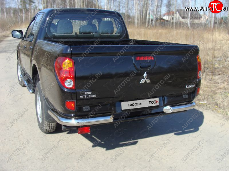 22 999 р. Защита задняя (уголки, нержавейка 76,1 мм) ТСС Тюнинг  Mitsubishi L200  4 (2013-2016)  рестайлинг  с доставкой в г. Набережные‑Челны