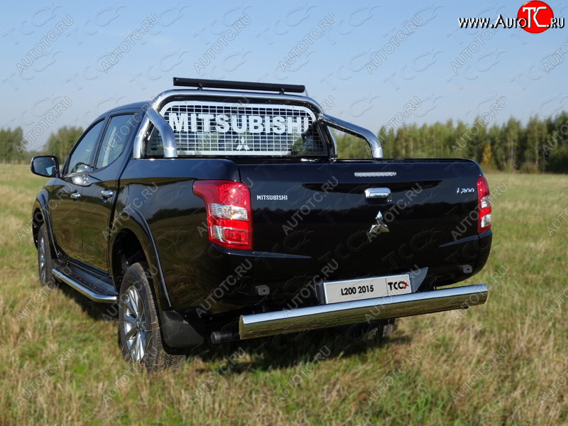 18 549 р. Защита задняя (центральная 120х60 мм) ТСС Тюнинг  Mitsubishi L200  5 KK,KL (2015-2019) дорестайлинг (центральная)  с доставкой в г. Набережные‑Челны