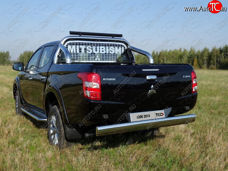 18 549 р. Защита задняя (центральная 120х60 мм) ТСС Тюнинг Mitsubishi L200 5 KK,KL рестайлинг (2018-2022) (центральная)  с доставкой в г. Набережные‑Челны