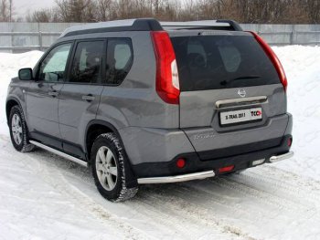 Защита заднего бампера (уголки, d60,3 мм) TCC Nissan X-trail 2 T31 рестайлинг (2010-2015)